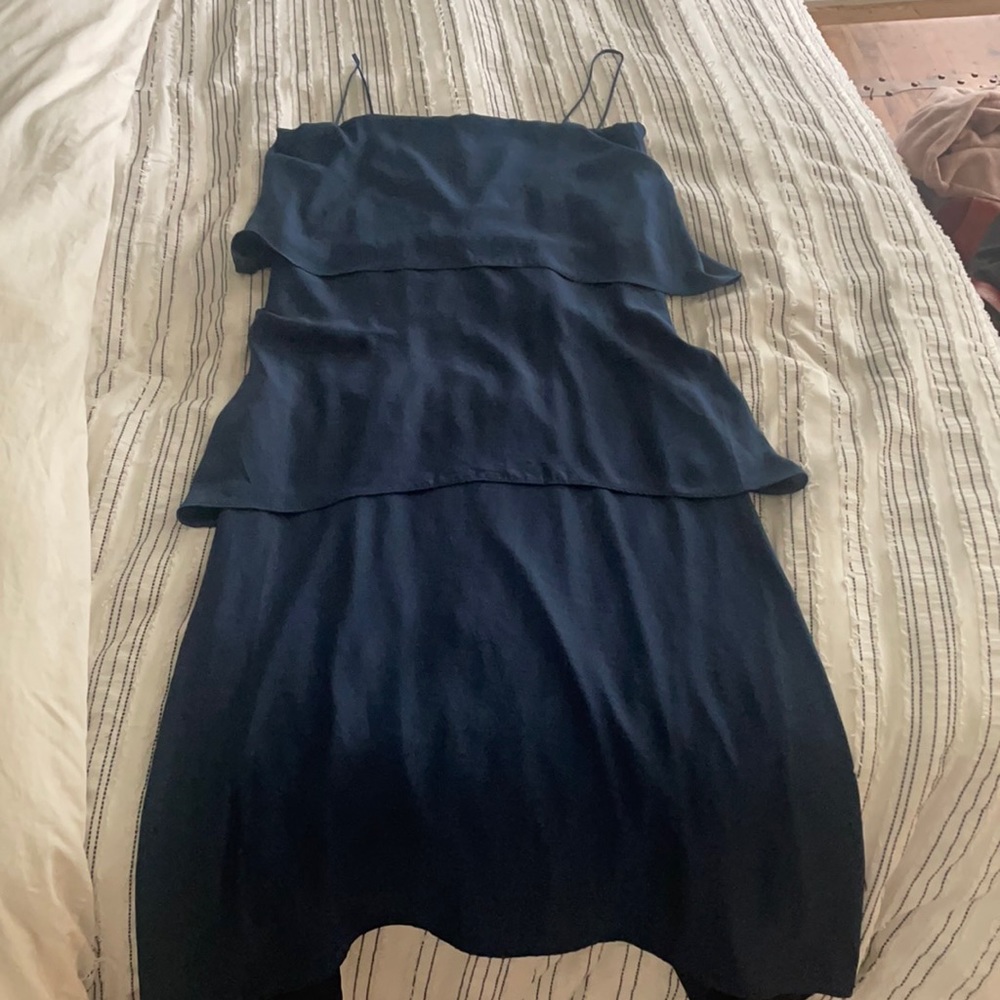 NWT - navy silk layered dress from banana republic